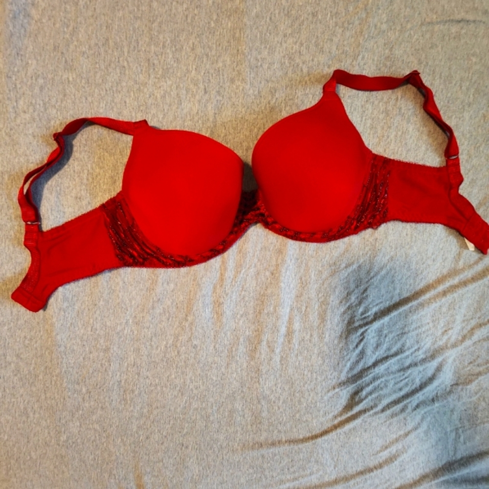 Red padded bra.